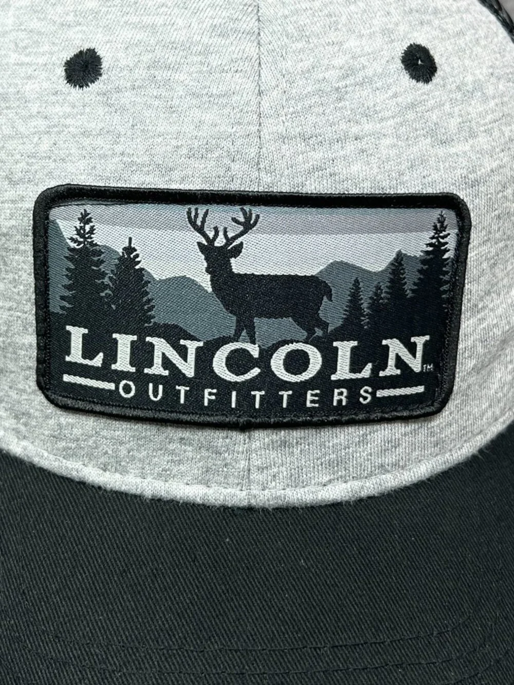 Lincoln Outfitters Snapback Hat Black Gray Deer Hunting Trucker Mesh Mens Cap